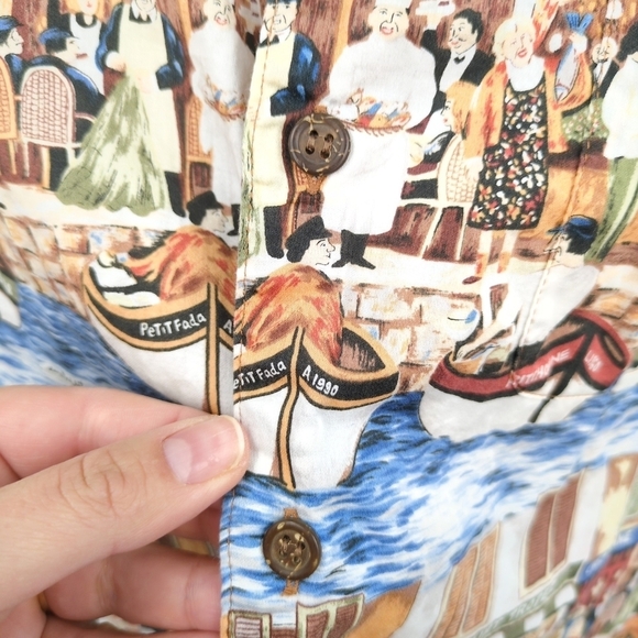 Reyn Spooner Collection Guy Buffet French Town Boats European Men's Shirt Large‎ - Picture 4 of 9